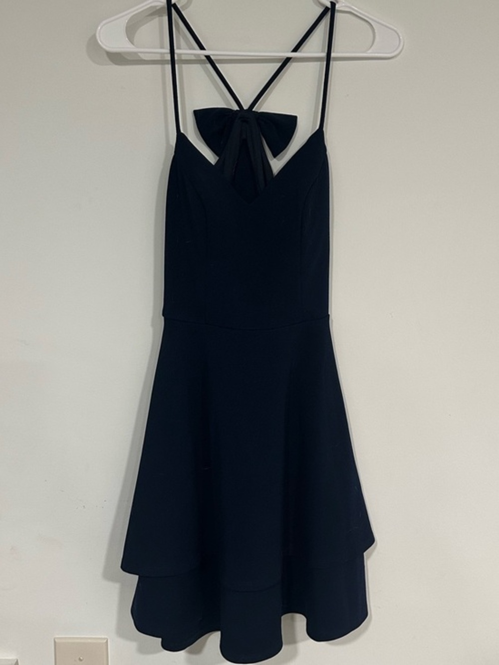 Sleeveless Black Bow-Back A-Line Dress